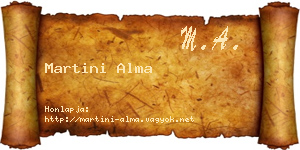 Martini Alma névjegykártya